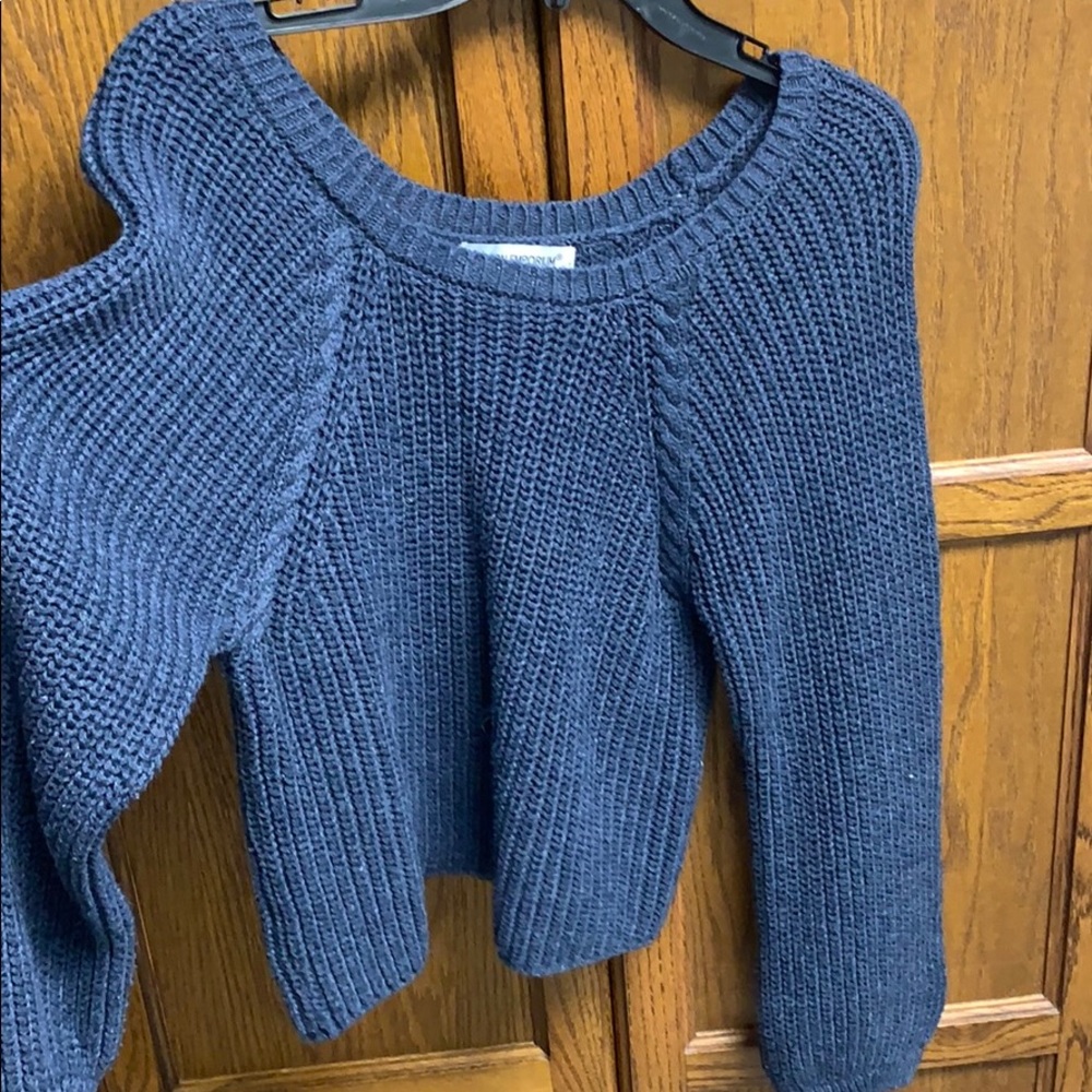 SUPER COMFY!! Off the Shoulder Navy Blue Sweater!!